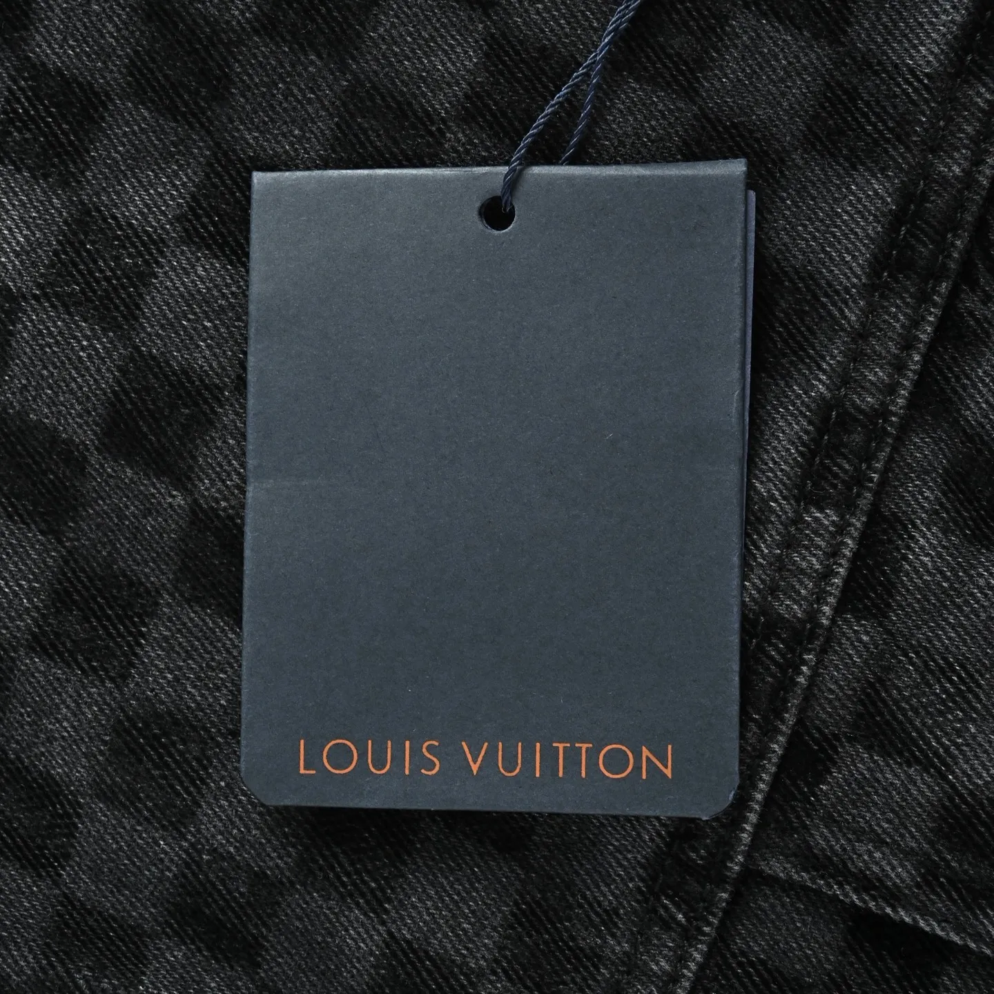 Louis Vuitton/Louis Vuitton Mosaic Flocked Checkered Spliced Denim Jacket
